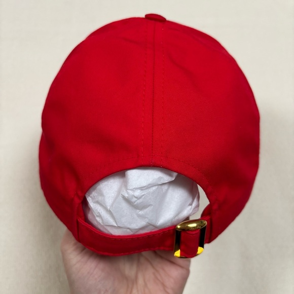 CELINE Triomphe Baseball Cap Rouge Vif - Picture 6 of 16